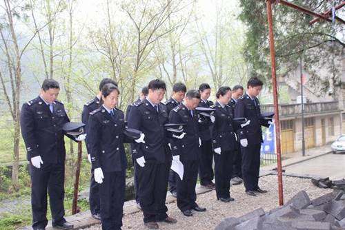 城步公安局民警清明缅怀革命先烈(图4)