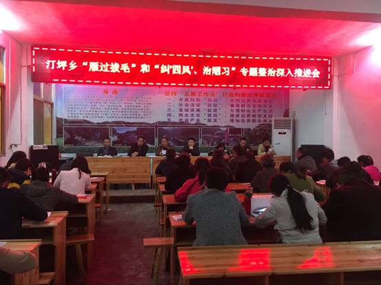 汀坪乡召开“雁过拔毛”和“纠‘四风’、治陋习”专项整治深入推进会，扎实推进两个专项整治活动(图1)