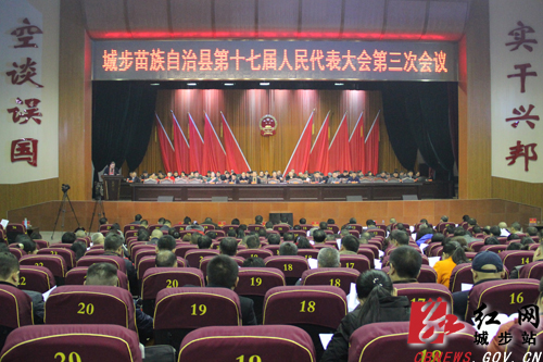 城步苗族自治县第十七届人民代表大会第三次会议开幕(图1)