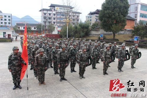 城步人武部组织民兵战备值班分队拉动演练(图1)