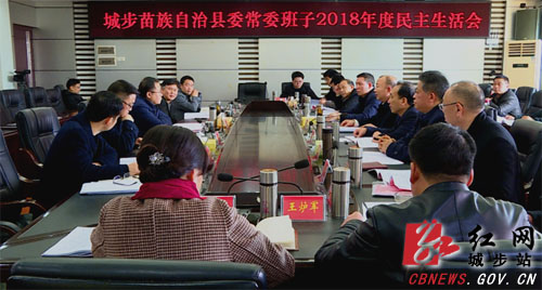 龚文密在城步指导县委常委班子2018年度民主生活会(图1)