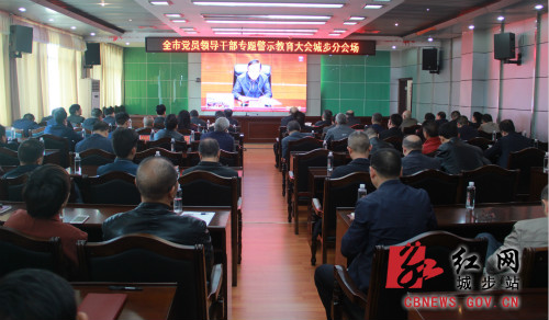 城步组织收听收看全市党员领导干部专题警示教育大会(图2)