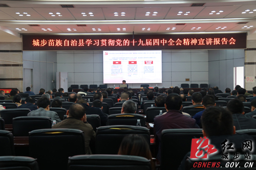 城步举行学习贯彻党的十九届四中全会精神宣讲报告会(图1)
