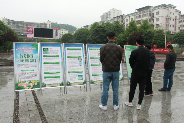 城步自然资源局在县城中心儒林广场组织开展地球日系列宣传(图1)