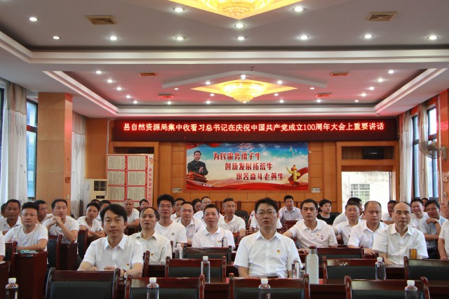 城步自然资源局组织干部职工集中收看庆祝中国共产党成立100周年大会盛典(图1)