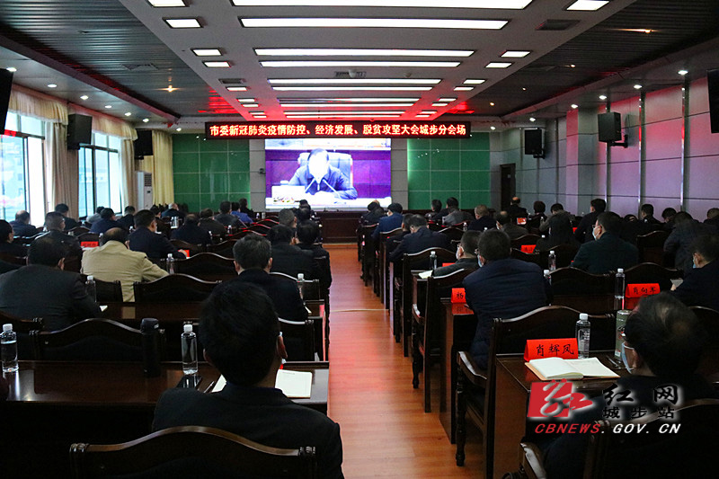 城步参加市委新冠肺炎疫情防控经济发展脱贫攻坚大会(图1)