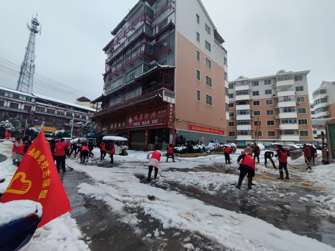 城步：广大干群及时清扫积雪 全力保障生产生活秩序(图4)