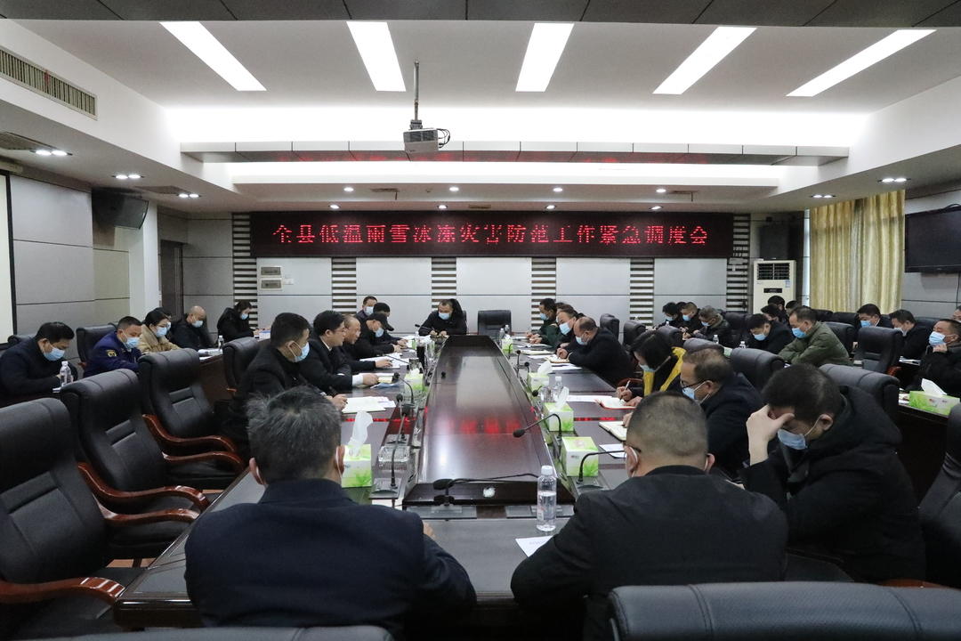 城步召开低温雨雪冰冻灾害防范工作紧急调度会(图1)
